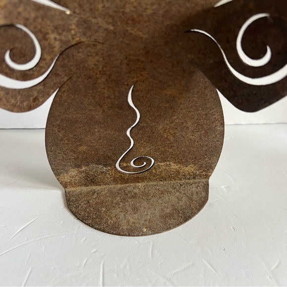 Rustic Metal Angel 12” Candle Holder Christmas Decor - Picture 5 of 13